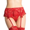 QUEEN LINGERIE - TANGA CON LIGUERO DE ENCAJES S-M