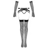 LIVCO CORSETTI FASHION - NEMALIA SET LIGUERO MEDIAS GUANTES NEGRO S-M