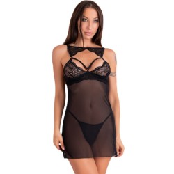LIVCO CORSETTI FASHION - KROLINA LC 90734 CHEMISE TANGA NEGRO S-M