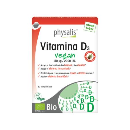 Vitamina D3 Vegan 80 comprimidos Physalis