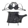 SUBBLIME - 957582 CONJUNTO SUJETADOR Y FALDA DE CUERO NEGRO S-M