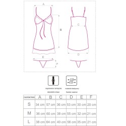 LIVCO CORSETTI FASHION - LUISE 1710 BABYDOLL TANGA NEGRO S