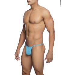 MOB - TANGA TRANSPARENTE CON FORMA DE T AQUA TALLA L-XL