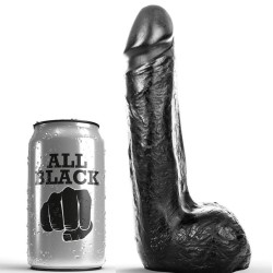 ALL BLACK - DILDO REALÍSTICO NEGRO SUAVE 20 CM