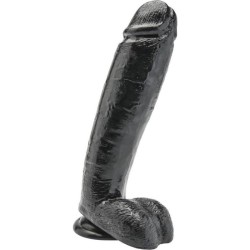 GET REAL - DILDO 25,5 CM CON TESTÍCULOS NEGRO
