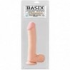 Basix Rubber Works 25,4 cm Verga y Testículos con Ventosa - Color Natural