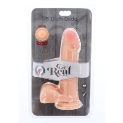 GET REAL - DUAL DENSITY DILDO 18 CM CON TESTÍCULOS NATURAL