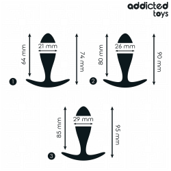 ADDICTED TOYS - SET DE 3 PLUG ANAL SILICONA MODELO 2