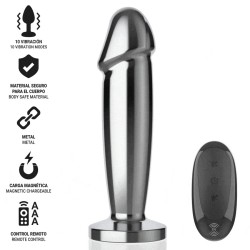 INTENSE - PLUG ANAL 10 VIBRACIONES METAL EN FORMA DE DILDO CON CONTROL REMOTO M