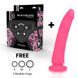 DELTA CLUB - TOYS DILDO ARNES ROSA SILICONA MEDICA 20 CM -O- 4 CM