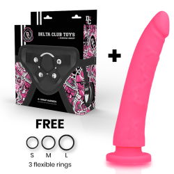 DELTA CLUB - TOYS ARNES DILDO ROSA SILICONA MEDICA 23 CM -O- 4.5 CM