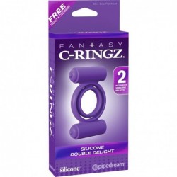 Fantasy C-Ringz Anillo Vibrador de Silicona Double Delight Púrpura