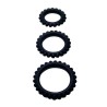 BAILE - TITAN SET 3 PCS COCK RING BLACK 2.8 2.4 1.9 CM