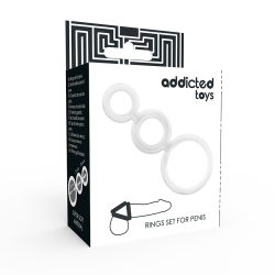ADDICTED TOYS - SET ANILLOS PENE Y TESTÍCULOS CLEAR