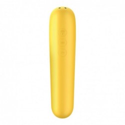 Dual Love Vibrador y Succionador con Aire Pulsado Amarillo
