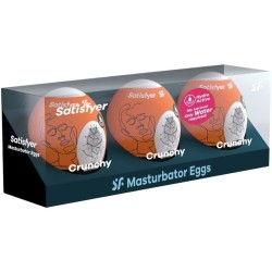 SATISFYER - 3 HUEVOS MASTURBADORES NAUGHTY, SAVAGE and CRUNCHY