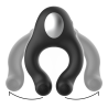 BLACKandSILVER - ANILLO VIBRADOR SILICONA 3 MOTORES RECARGABLE NEGRO