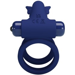 PRETTY LOVE - JAMELE DOBLE ANILLO CON VIBRACIÓN and ESTIMULADOR MARIPOSA AZUL