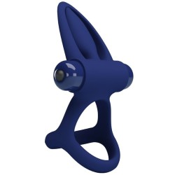 PRETTY LOVE - MAT DOBLE ANILLO CON VIBRACIÓN and ESTIMULADOR AZUL
