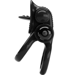 PRETTY LOVE - PASSIONATE RING DOBLE ANILLO VIBRADOR ESTIMULADOR CLÍTORIS NEGRO