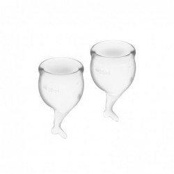 Copas Menstruales Feel Secure Transparent Pack de 2