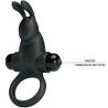 PRETTY LOVE - ANILLO VIBRADOR ESTIMULADOR RABBIT CLÍTORIS 10 VIBRACIONES NEGRO