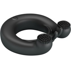 PRETTY LOVE - DAHLIA ANILLO VIBRADOR ESTIMULADOR DE CLÍTOIS 12 VIBRACIONES NEGRO