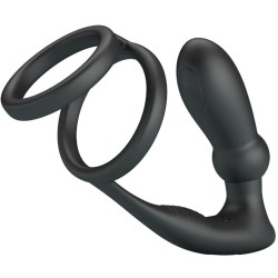 PRETTY LOVE - EMONI ANILLO PENE PLUG ANAL 12 VIBRACIONES NEGRO