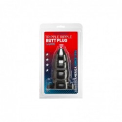 Plug Anal Triple Ondulación Triple Ripple Grande Negro