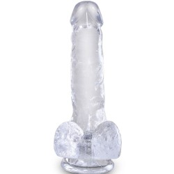 KING COCK - CLEAR PENE REALÍSTICO CON TESTÍCULOS 13.5 CM TRANSPARENTE