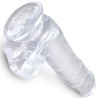 KING COCK - CLEAR PENE REALÍSTICO CON TESTÍCULOS 13.5 CM TRANSPARENTE