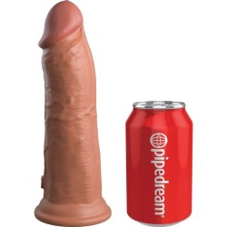KING COCK - ÉLITE DILDO REALÍSTICO VIBRADOR and SILICONA 20.3 CM CARAMELO