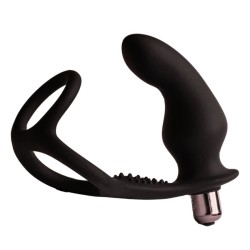 ROCKS- OFF - RO- ZEN RRO PLUG ANAL CON ANILLO VIBRADOR PARA EL PENE NEGRO