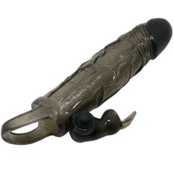 BAILE - BRAVE MAN FUNDA REALÍSTICA PENE CON RABBIT 16.5 CM NEGRO