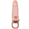 BAILE - BRAVE MAN FUNDA PENE ANAL Y CLÍTORIS VIBRADOR 16.5 CM NATURAL