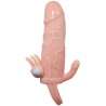 BAILE - BRAVE MAN FUNDA PENE ANAL Y CLÍTORIS VIBRADOR 16.5 CM NATURAL