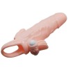 BAILE - BRAVE MAN FUNDA PENE ANAL Y CLÍTORIS VIBRADOR 16.5 CM NATURAL