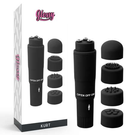 GLOSSY - POCKET KURT MASAJEADOR NEGRO