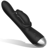 BLACKandSILVER - DJ. ADAM ESTIMULADOR RABBIT SILICONA RECARGABLE NEGRO