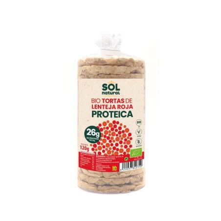 Tortas de lentejas roja Proteicas Bio sin gluten 120g Sol Natural