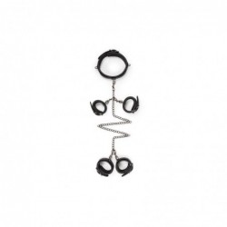 Set Ligaduras Collar y Esposas Negro