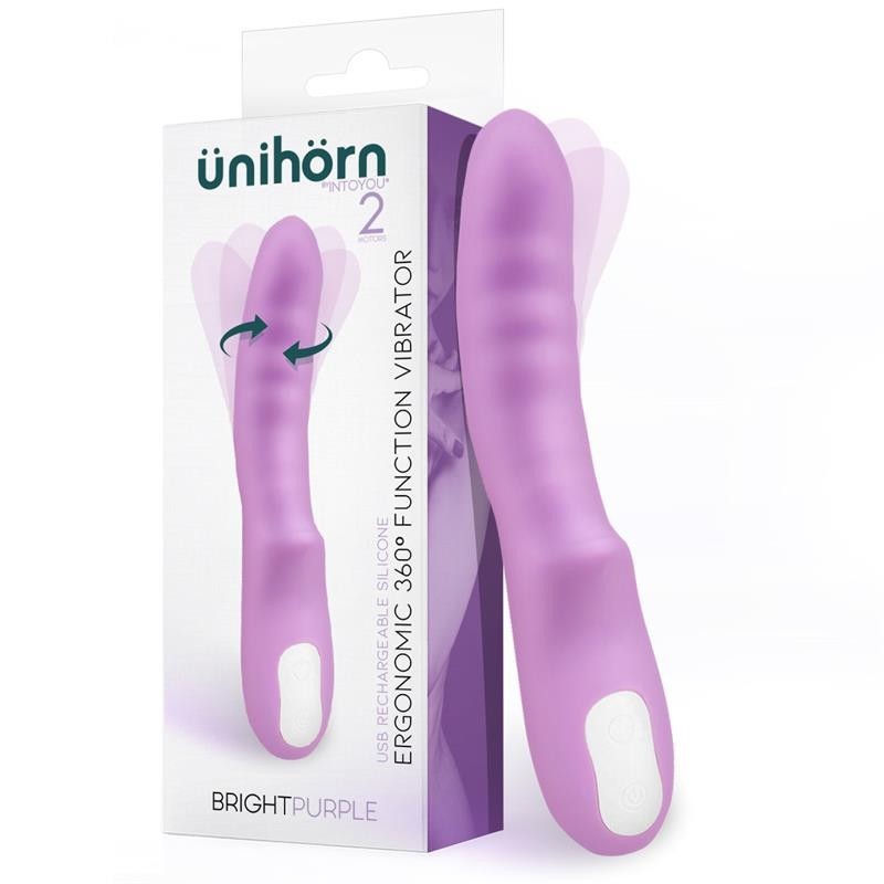 Brightpurple Vibrador y Rotador Doble Motor 360º USB Silicona