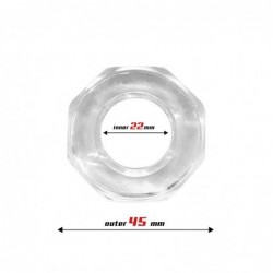 Anillo para el Pene Súper Flexible Poligonal 2.2 cm Transparente