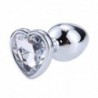 Plug Anal con Joya de Corazón Blanco Talla M