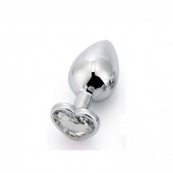 Plug Anal con Joya de Corazón Blanco Talla S