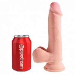 3D Dildo Triple Densidad con Testículos Plus 7.5 Natural