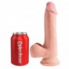 3D Dildo Triple Densidad con Testículos Plus 7.5 Natural