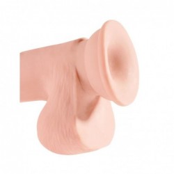 3D Dildo Triple Densidad con Testículos Plus 7.5 Natural