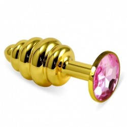 Plug Anal en Espiral Rosebud con Joya Rosa