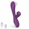 No. Eighteen Vibrador y Succionador con Función Oscilante/Finger USB Magnético Silicona Púrpura